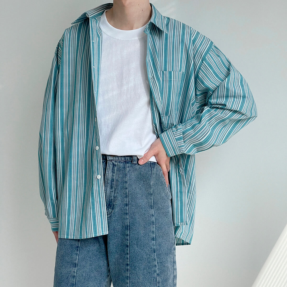 Рубашка DAZO Studio Long Sleeve Striped Shirt (3)