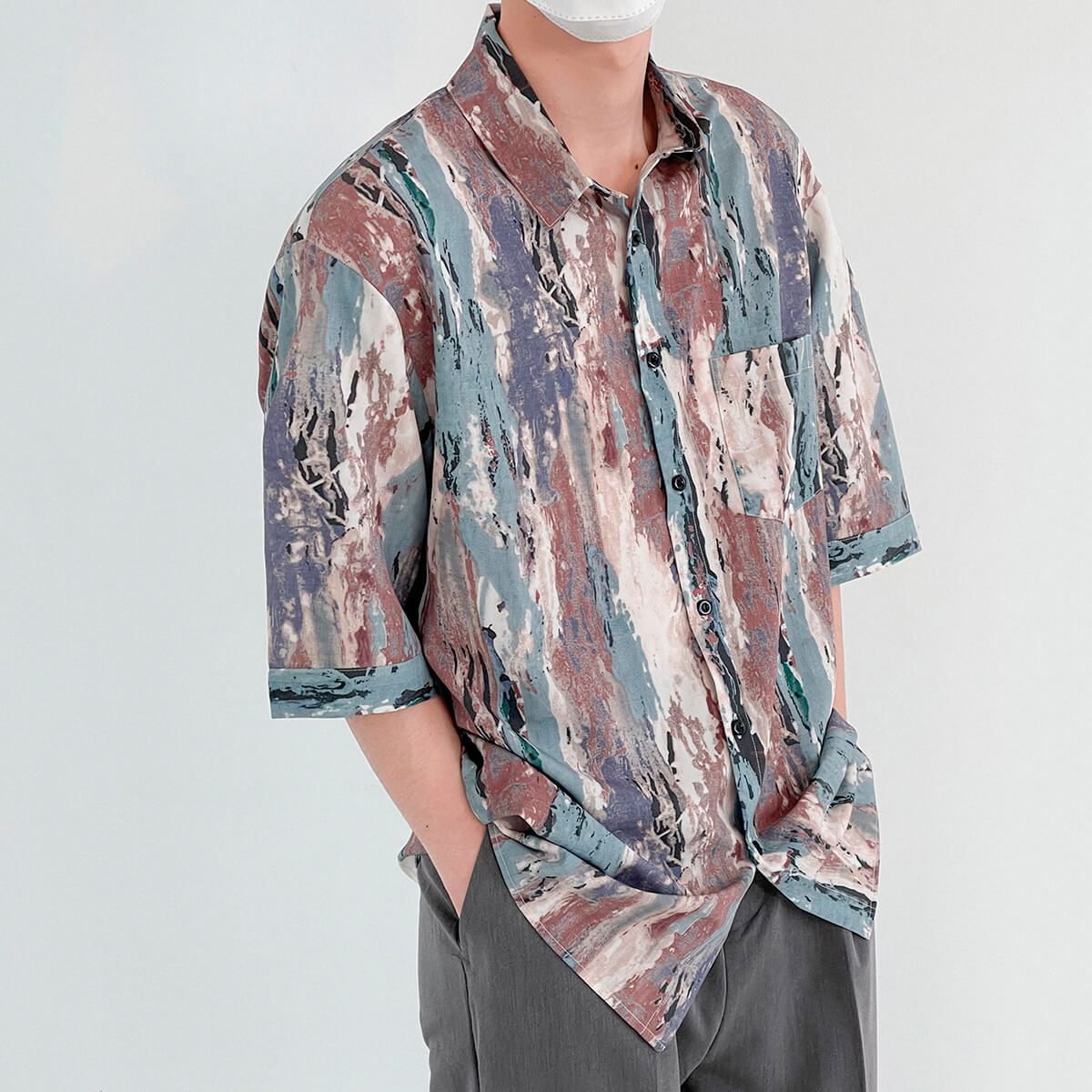 Рубашка DAZO Studio Shirt Colored Bark Pattern (1)