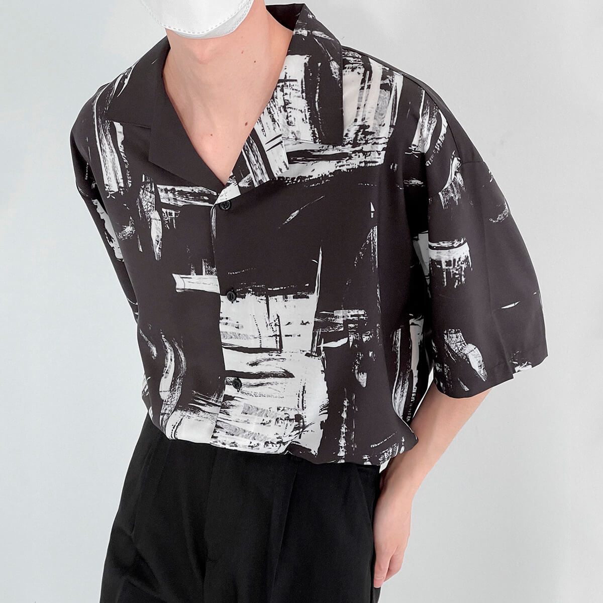Рубашка DAZO Studio Shirt Cuban Collar Japanese Pattern (3)