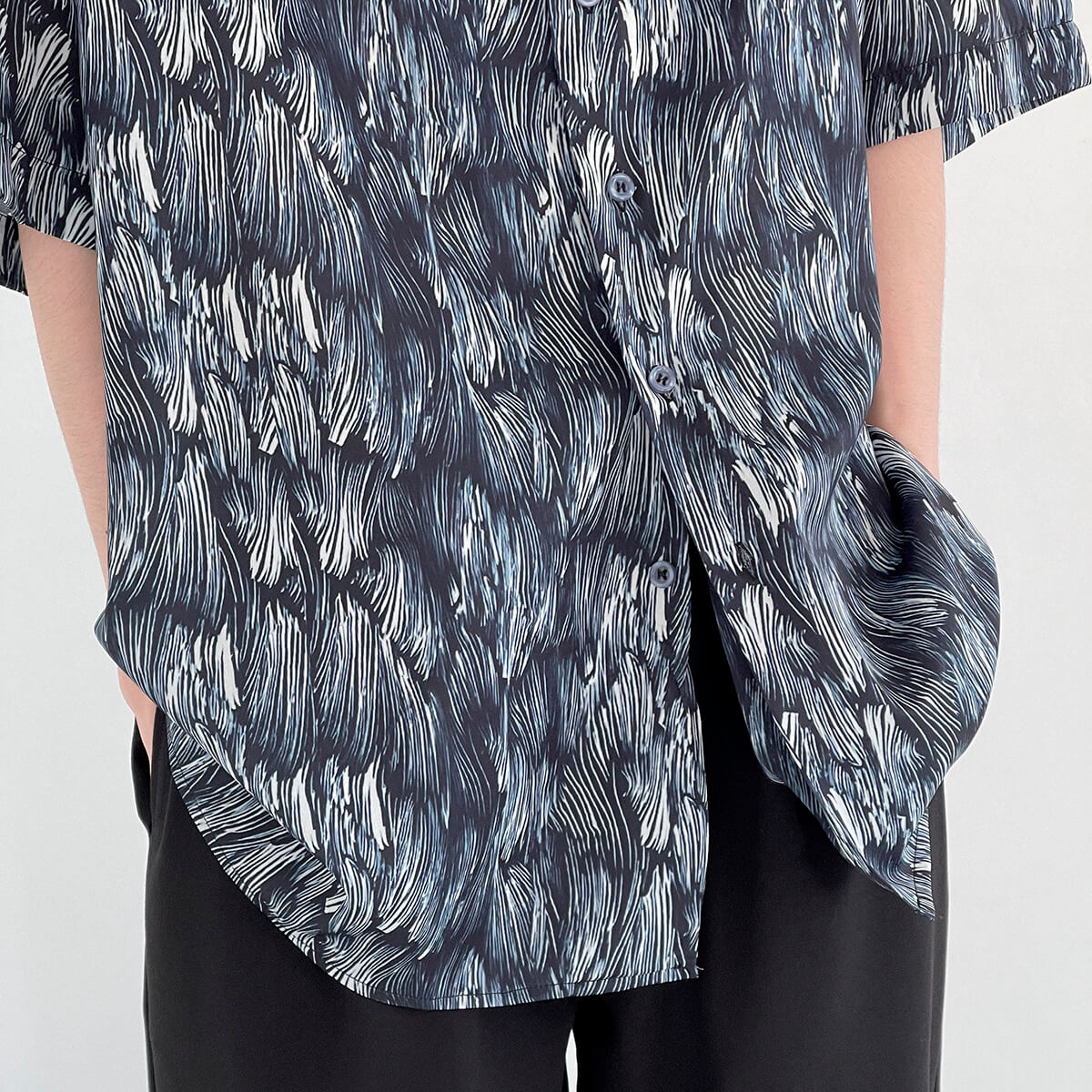 Рубашка DAZO Studio Silk Shirt Brush Strokes Pattern (8)
