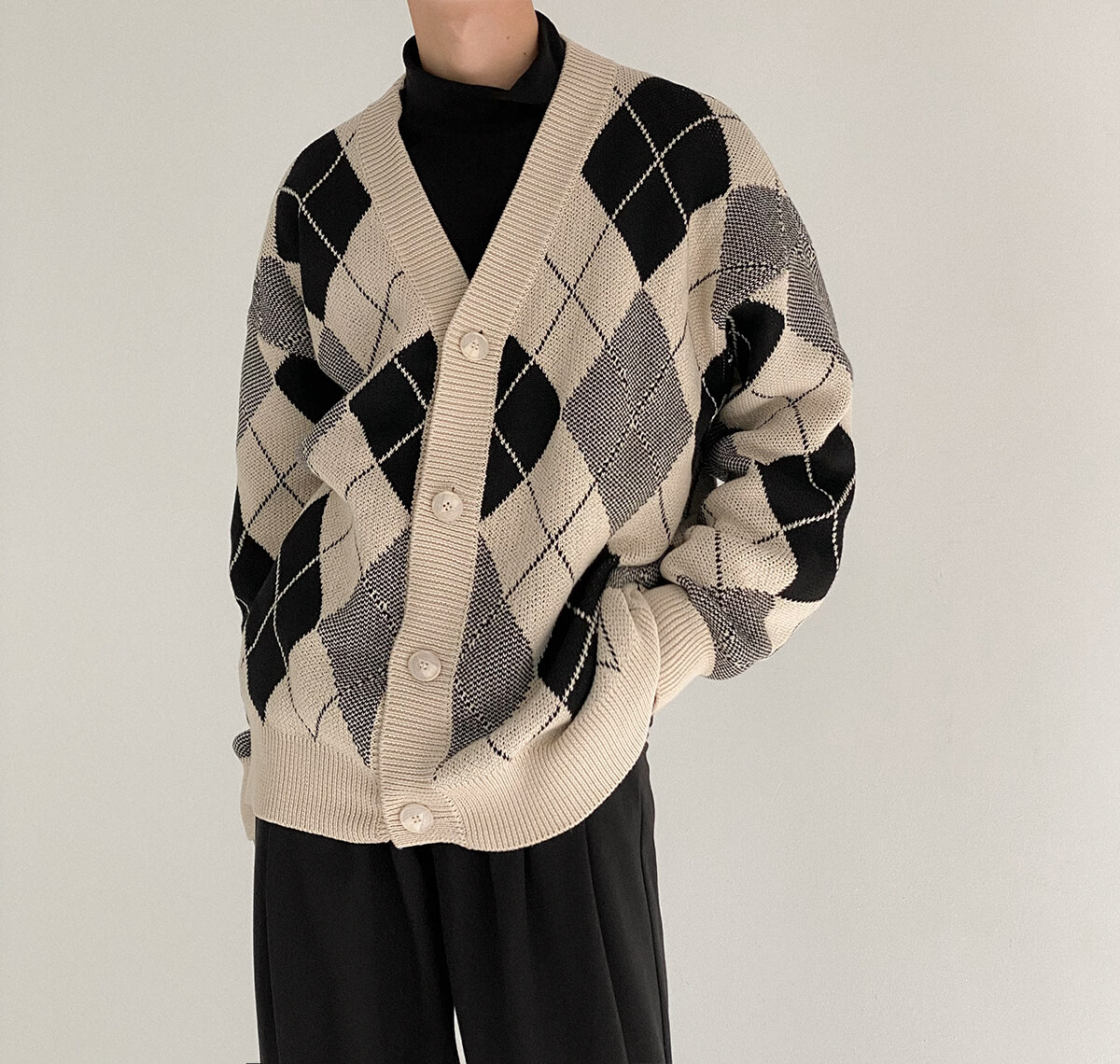 Кардиган DAZO Studio Knitted Cardigan Rhombus Pattern (2)