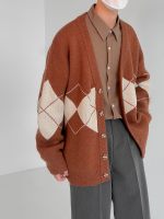Кардиган DAZO Studio Knitted Cardigan V-neck Diamond Pattern (3)