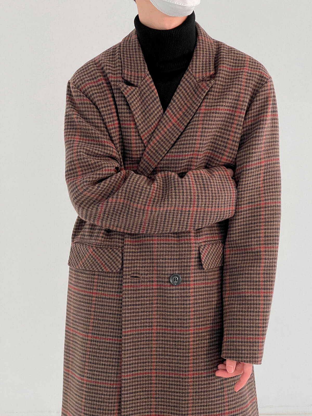 Пальто DAZO Studio Plaid Long Wool Coat (7)