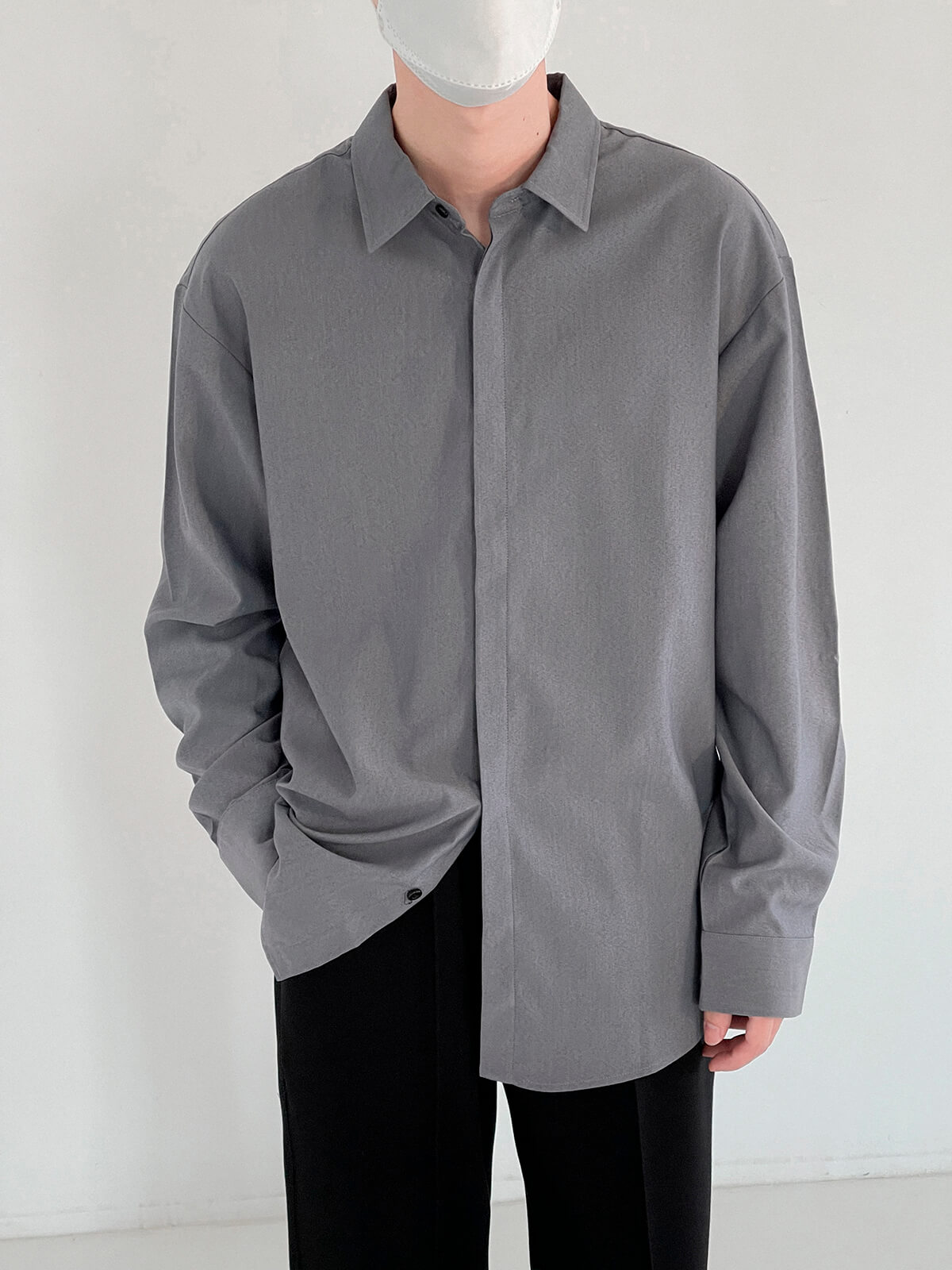 Рубашка DAZO Studio Casual Gray Blue Shirt (3)