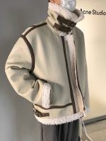 Дублёнка Attitude Studio Sheepskin Coat Linear Design Faux Leather (14)