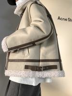 Дублёнка Attitude Studio Sheepskin Coat Linear Design Faux Leather (16)