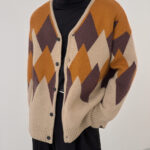 Кардиган DAZO Studio Contrast Rhomboid V-Neck Cardigan (1)