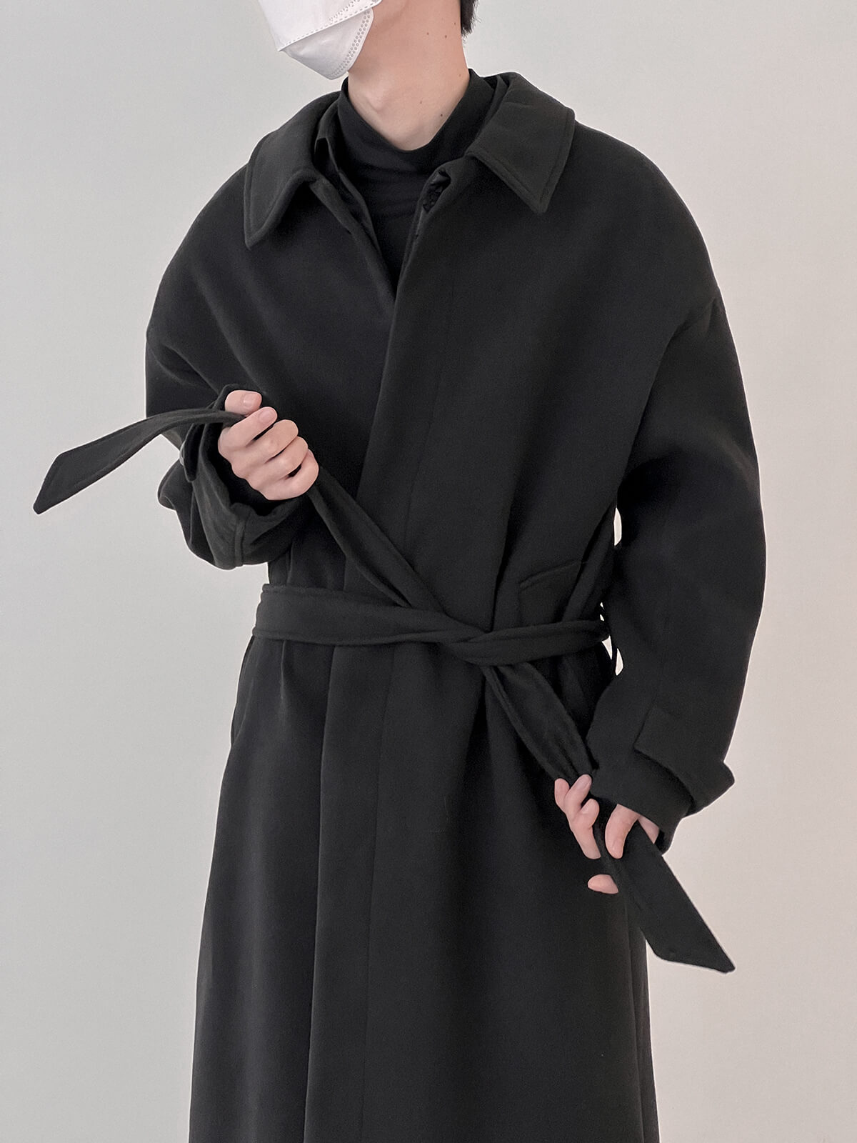 Пальто DAZO Studio Faux Wool Coat Buttons Inside (4)