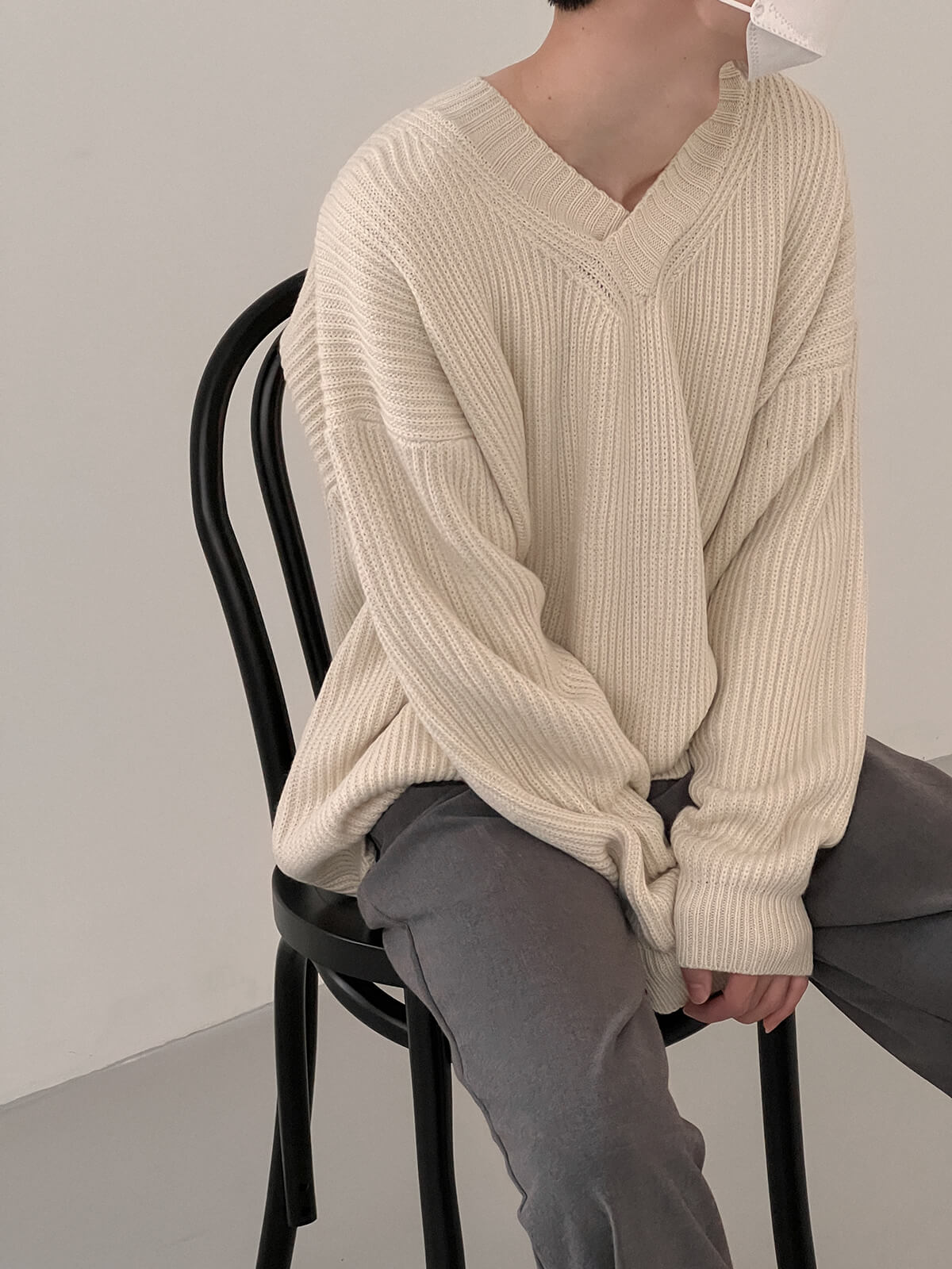 Свитер DAZO Studio Knit Braided V-Neck Sweater (4)