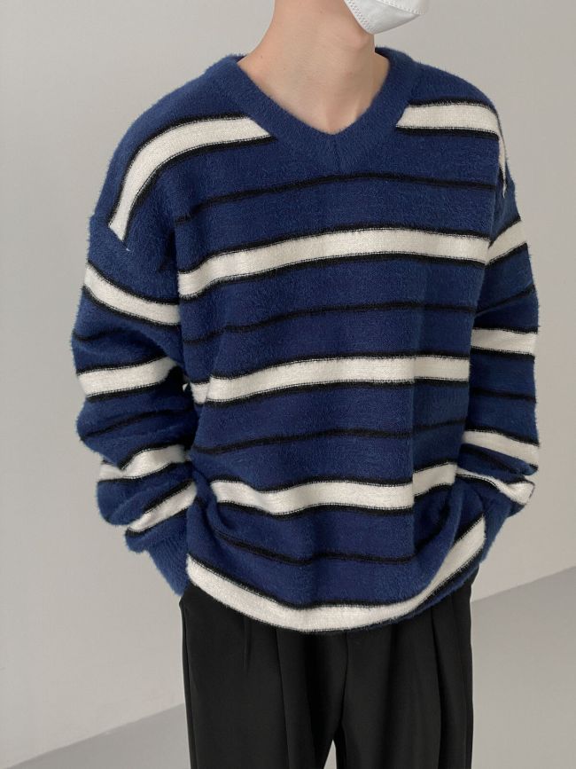 Свитер DAZO Studio Mohair Sweater Contrast Horizontal Stripes (1)