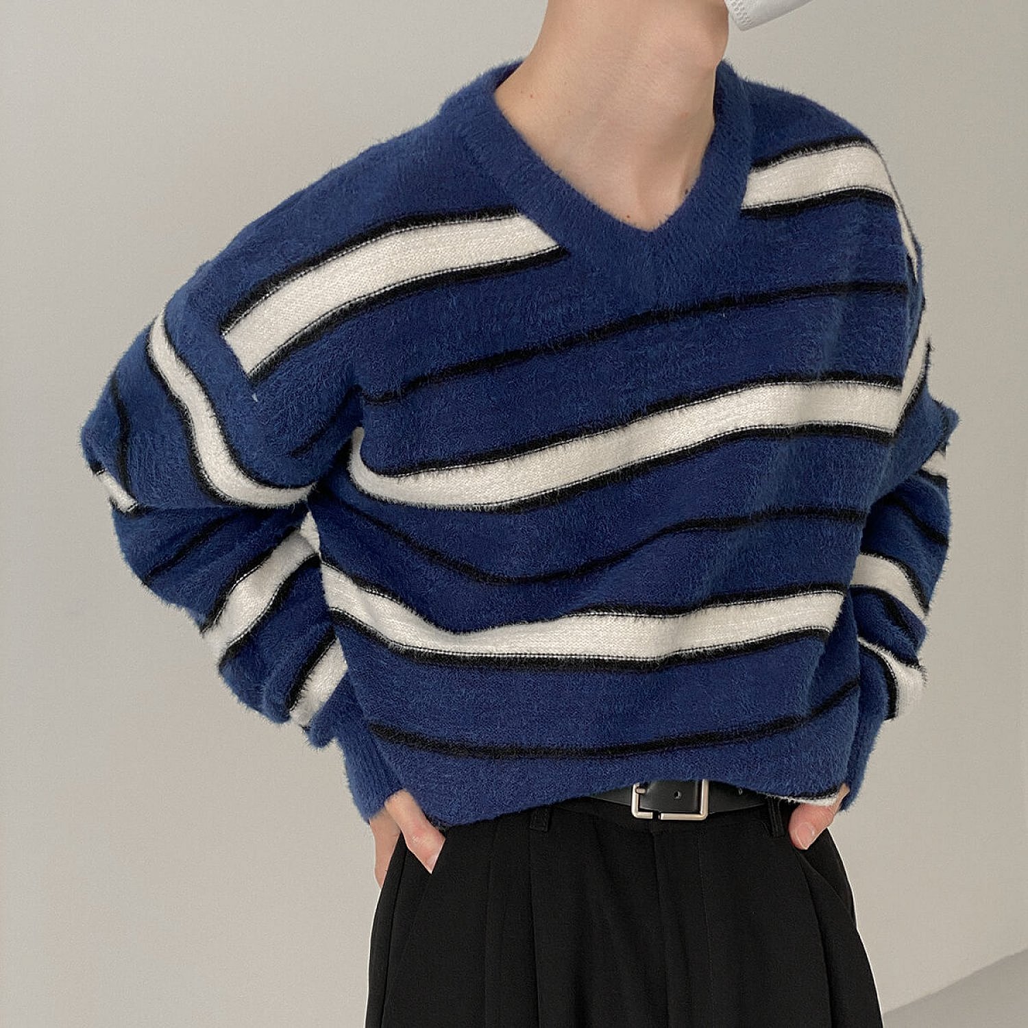 Свитер DAZO Studio Mohair Sweater Contrast Horizontal Stripes (2)
