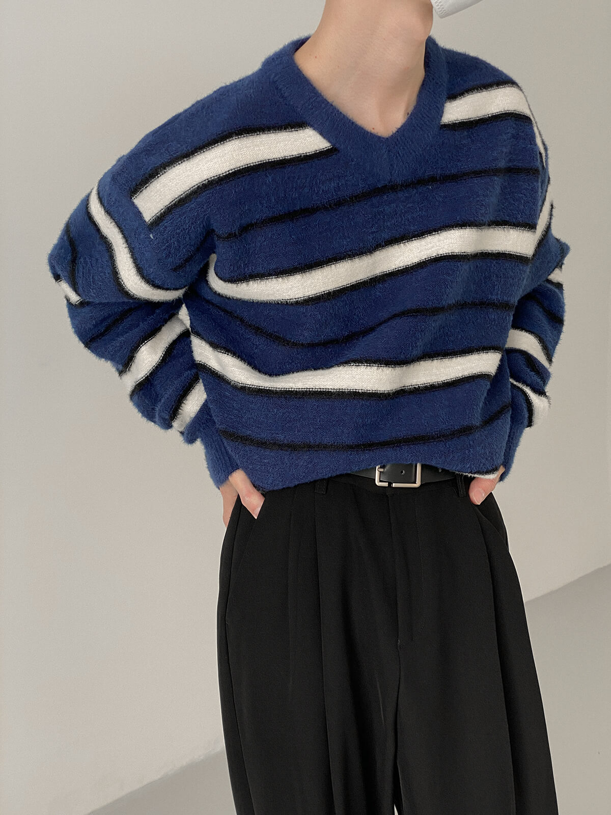 Свитер DAZO Studio Mohair Sweater Contrast Horizontal Stripes (2)