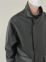 Куртка DAZO Studio Jacket PU Leather External Pockets Drawstring Bottom (5)