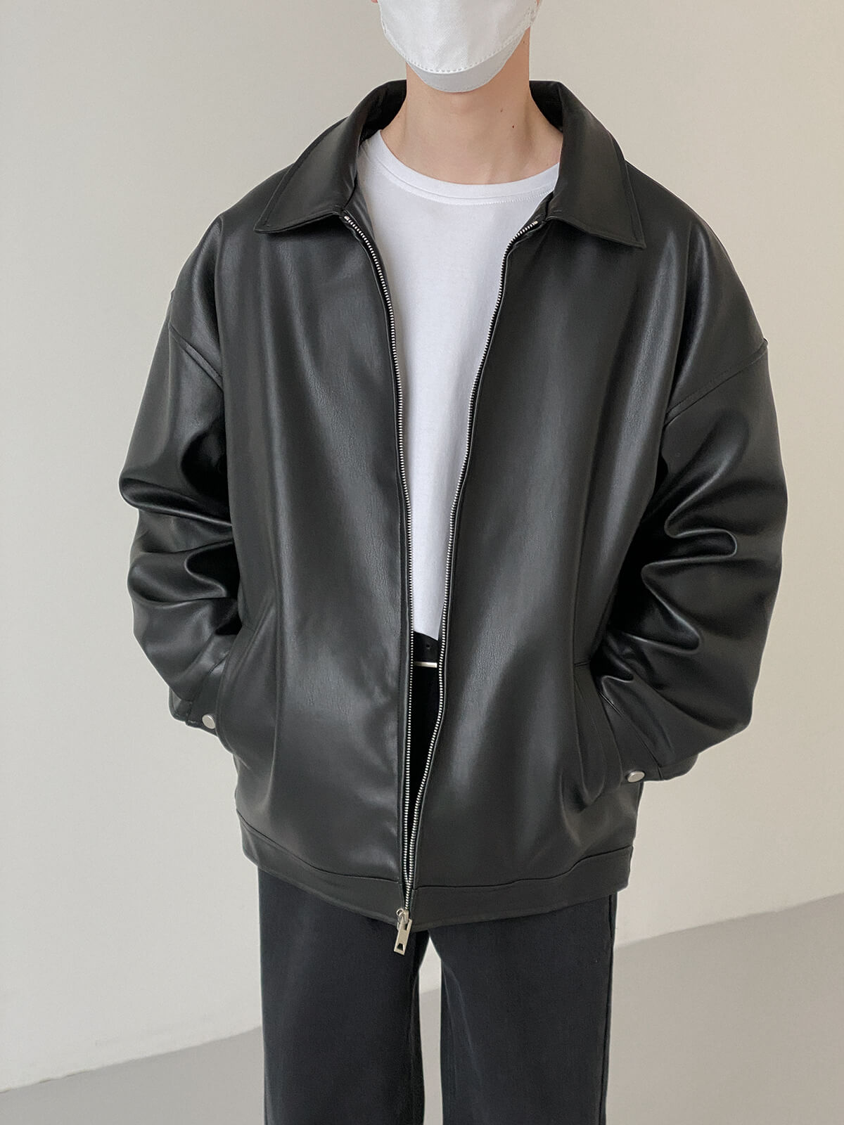 Куртка DAZO Studio PU Leather Jacket Minimalist Lines (1)