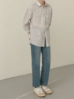 Рубашка DAZO Studio Basic Shirt Vertical Stripe Pocket (6)