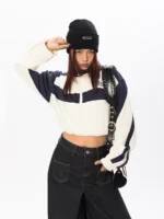 Свитшот "Black BB Panel Crop Zip Sweatshirt" — изображение 2