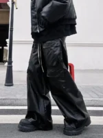 Брюки "BLACKLIST 8404 PU Leather Cargo Pants" — изображение 3