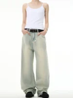 Джинсы "MADWITCH Yellowed Wide Leg Blue Jeans" — изображение 4