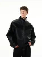 Куртка "MADWITCH Beveled Lines PU Leather Jacket" — изображение 3