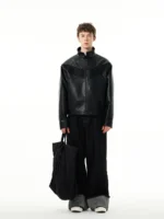 Куртка "MADWITCH Beveled Lines PU Leather Jacket" — изображение 4