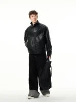 Куртка "MADWITCH Beveled Lines PU Leather Jacket" — изображение 5