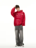 Худи "MADWITCH Frayed Retro Letter Hoodie" — изображение 5