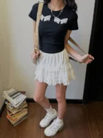 Юбка "19 Studio Three Dimensional Short Lace Skirt" — изображение 10