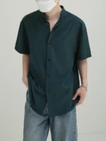 Рубашка "DAZO Studio Stand Collar Anti-Wrinkle Shirt" — изображение 11