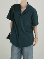 Рубашка "DAZO Studio Stand Collar Anti-Wrinkle Shirt" — изображение 13