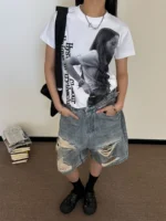Шорты "19 Studio A010 Ripped Denim Shorts" — изображение 5