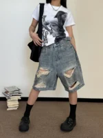 Шорты "19 Studio A010 Ripped Denim Shorts" — изображение 7