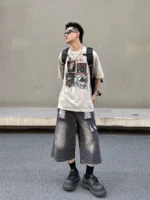 Шорты "BLACKLIST 61205 Ripped Long Denim Shorts" — изображение 4