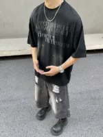 Шорты "BLACKLIST 61205 Ripped Long Denim Shorts" — изображение 3