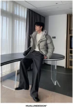 Брюки "Hualun Side Stitching Wide Pants" — изображение 13