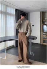 Брюки "Hualun Side Stitching Wide Pants" — изображение 23