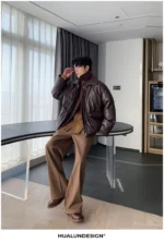 Брюки "Hualun Side Stitching Wide Pants" — изображение 27