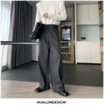 Брюки "Hualun Side Stitching Wide Pants" — изображение 6