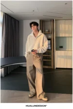 Брюки "Hualun Side Stitching Wide Pants" — изображение 34