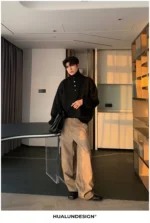 Брюки "Hualun Side Stitching Wide Pants" — изображение 35