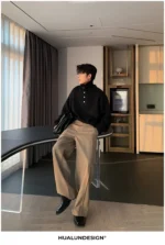 Брюки "Hualun Side Stitching Wide Pants" — изображение 37
