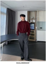 Брюки "Hualun Side Stitching Wide Pants" — изображение 10