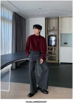 Брюки "Hualun Side Stitching Wide Pants" — изображение 11