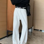 Джинсы "Hualun Solid Color Straight Jeans"