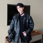 Куртка "Hualun Style Shine PU Leather Jacket"