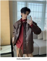 Куртка "Hualun Style Shine PU Leather Jacket" — изображение 12