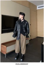 Куртка "Hualun Style Shine PU Leather Jacket" — изображение 10