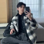 Куртка "Hualun Contrast Plaid Jacket"