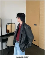 Куртка "Hualun Classic Look PU Leather Jacket" — изображение 14
