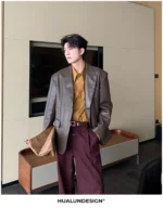 Куртка "Hualun Classic Look PU Leather Jacket" — изображение 5