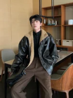 Куртка "Hualun Fur Inside PU Leather Jacket"